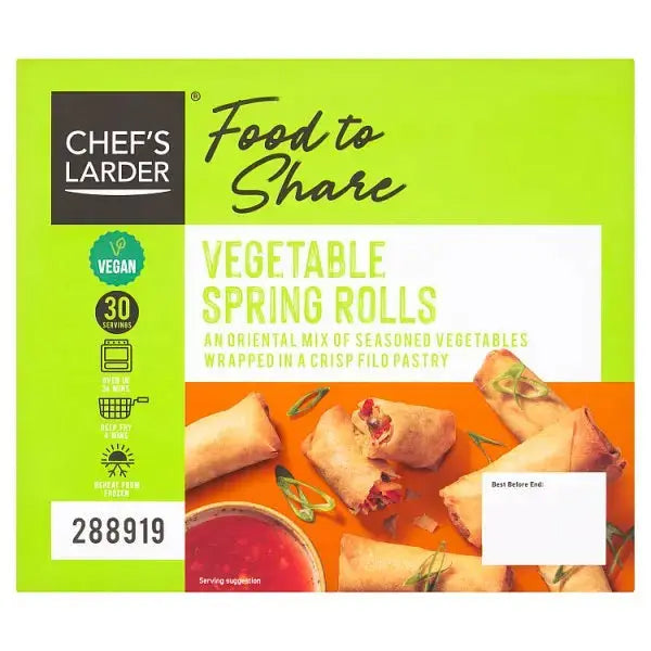 Chef's Larder Food to Share Vegetable Spring Rolls 600g (Case of 20)