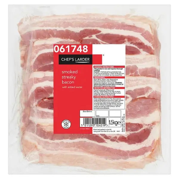 Chef's Larder Smoked Streaky Bacon 1.5kg