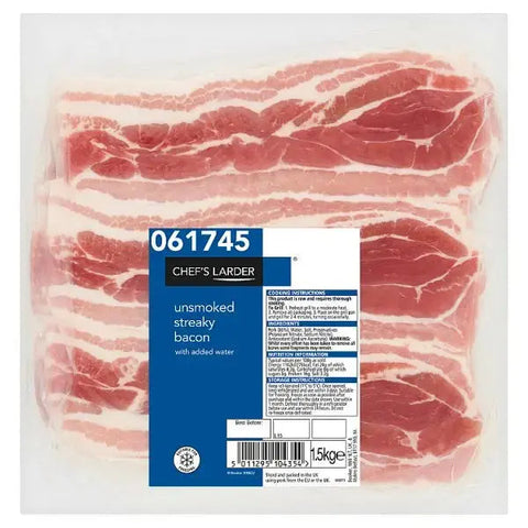 Chef's Larder Unsmoked Streaky Bacon 1.5kg