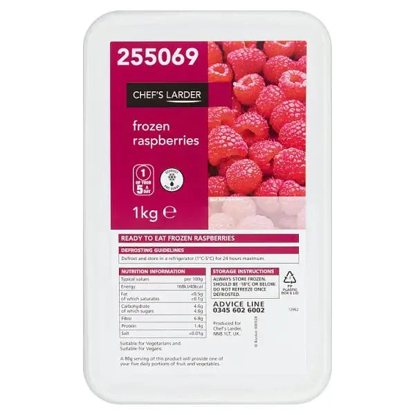 Chefs Larder Frozen Raspberries 1kg