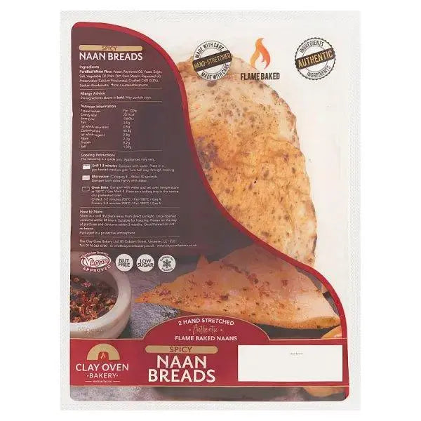 Clay Oven Bakery Spicy Naan Breads 360g (Case of 10)