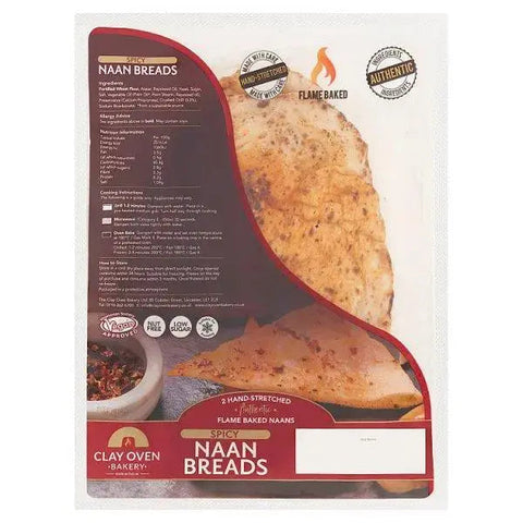 Clay Oven Bakery Spicy Naan Breads 360g (Case of 10)
