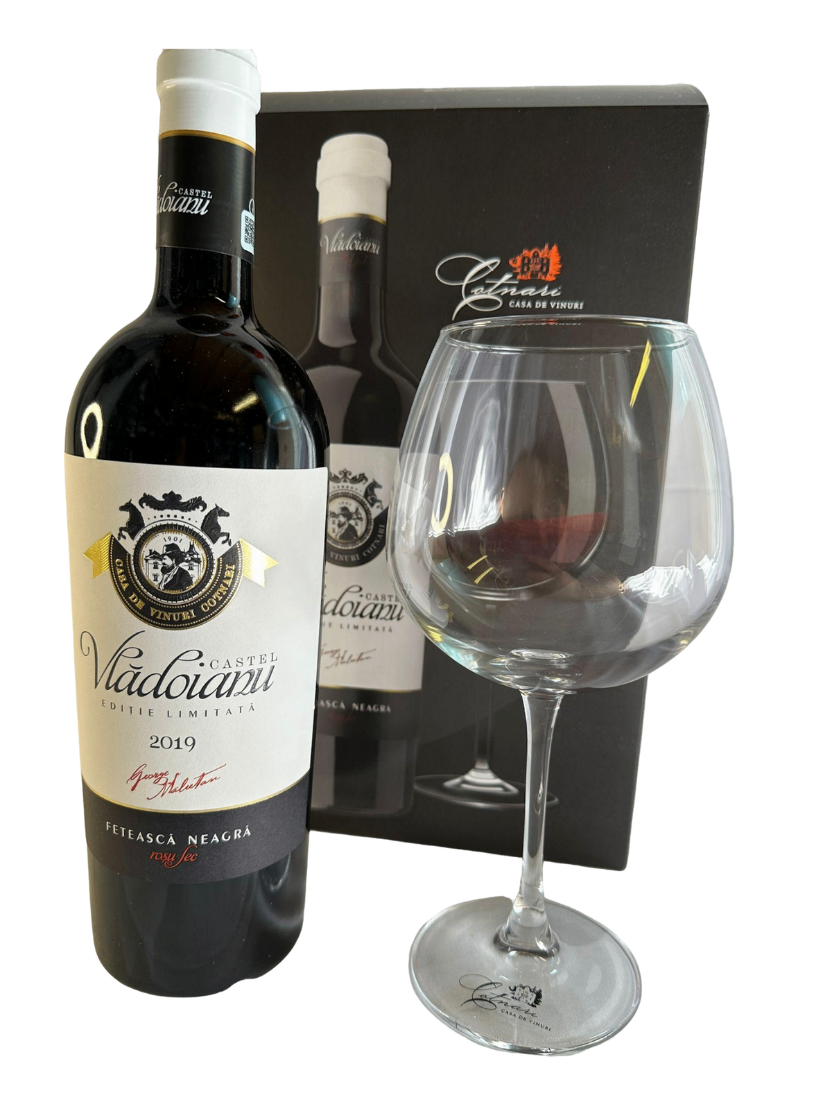 Cotnari Castel Vladoianu Feteasca Neagra Red Wine with glass 750ml (Limited edition)