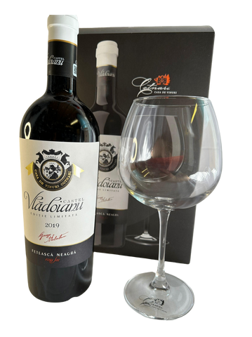Cotnari Castel Vladoianu Feteasca Neagra Red Wine with glass 750ml (Limited edition)