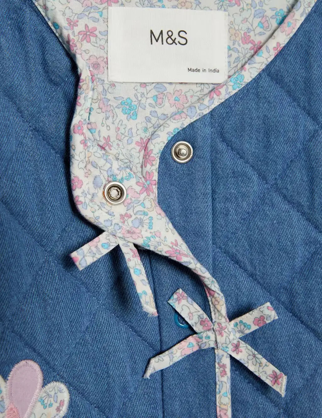 M&S Cotton Rich Denim Quilted Jacket (0-3 Yrs)