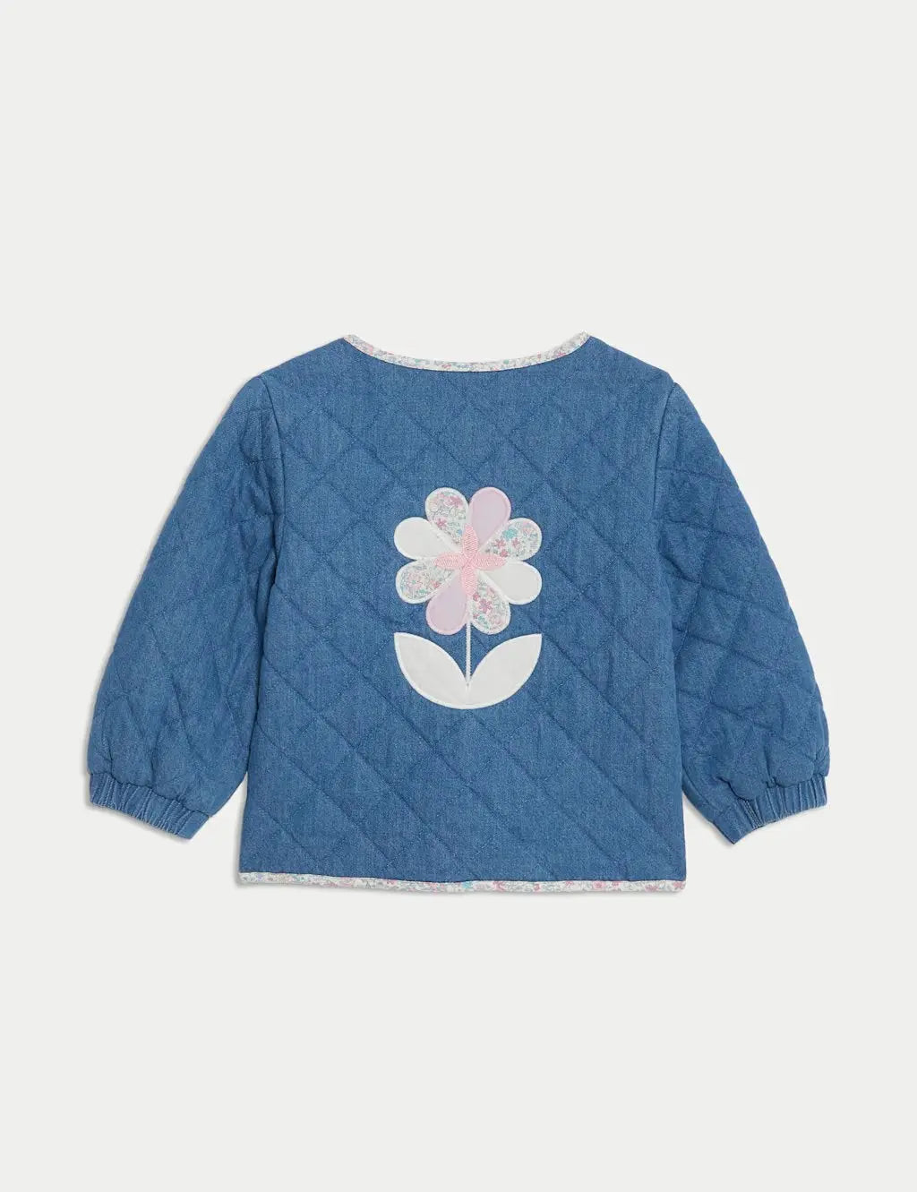 M&S Cotton Rich Denim Quilted Jacket (0-3 Yrs)