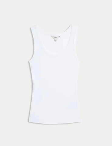 Cotton Rich Ribbed Slim Fit Vest Top