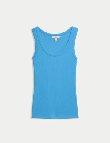 Cotton Rich Ribbed Slim Fit Vest Top