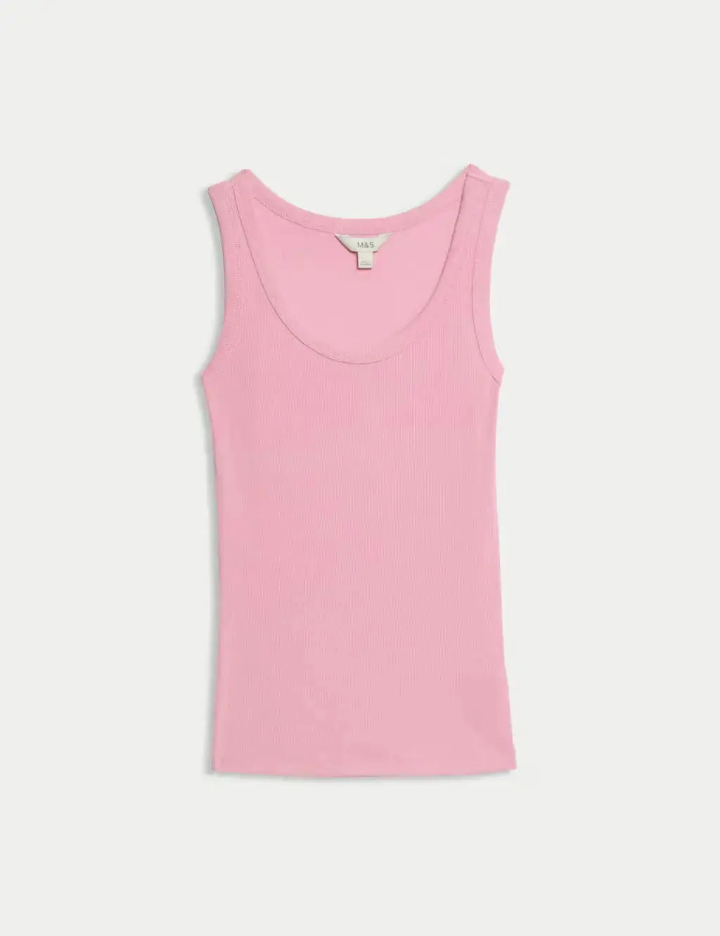 Cotton Rich Ribbed Slim Fit Vest Top
