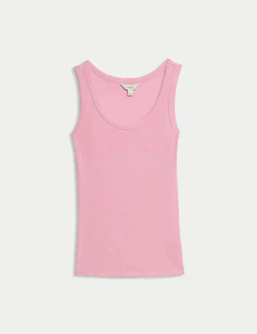 Cotton Rich Ribbed Slim Fit Vest Top