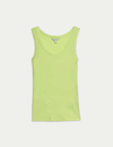 Cotton Rich Ribbed Slim Fit Vest Top