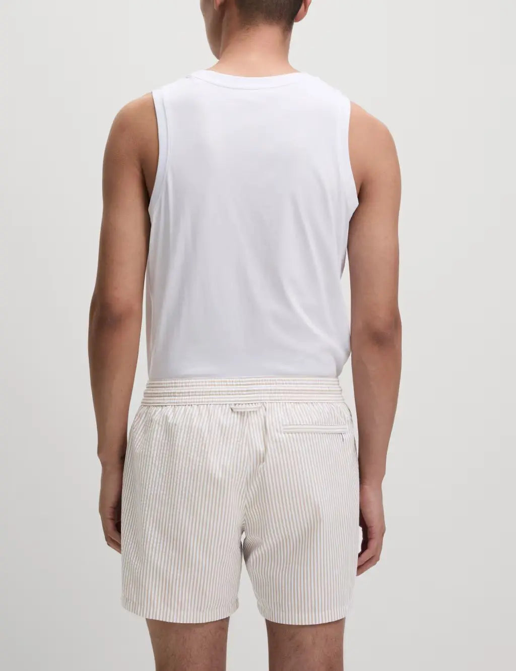 M&S Cotton Rich Seersucker Striped Swim Shorts