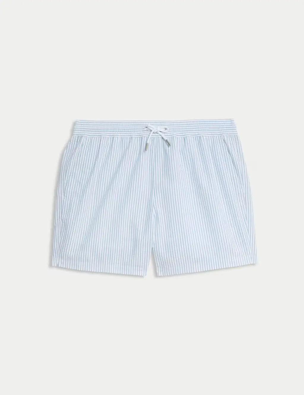 M&S Cotton Rich Seersucker Striped Swim Shorts