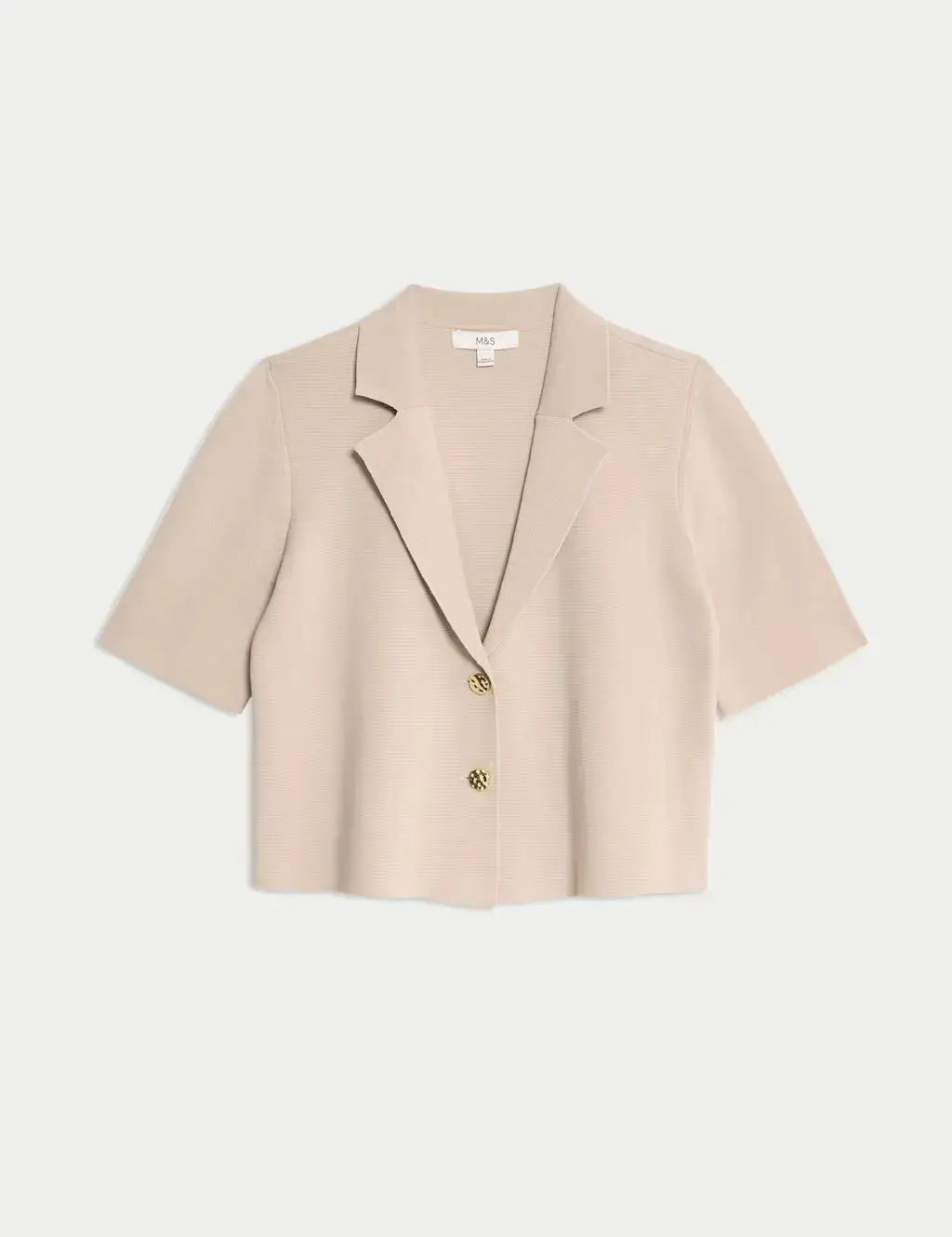 Cotton Rich Textured Knitted Blazer