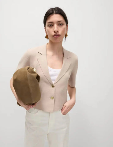 Cotton Rich Textured Knitted Blazer