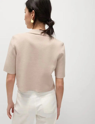 Cotton Rich Textured Knitted Blazer