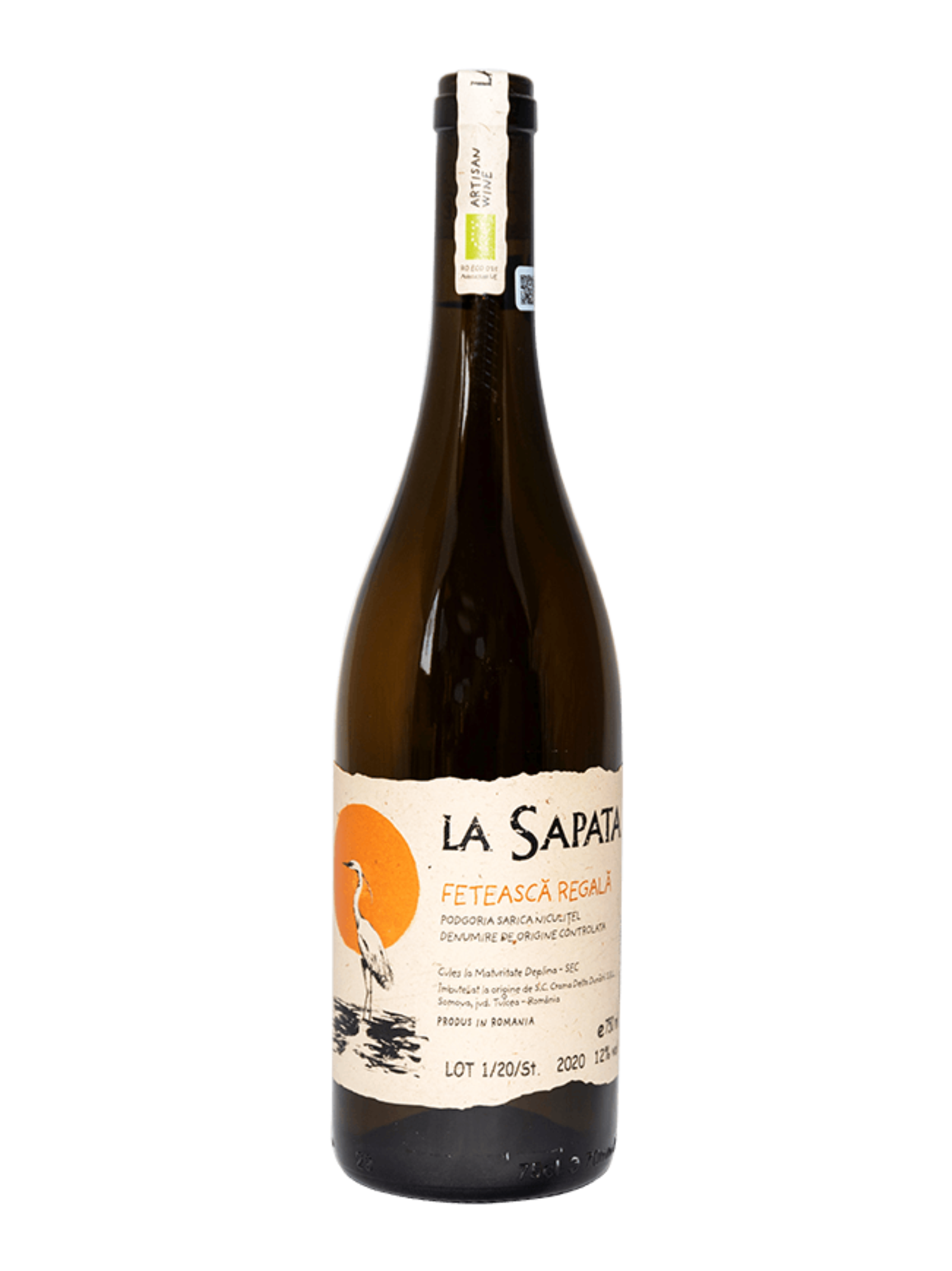 Crama Delta Dunarii La Sapata Feteasca Regala Artisanal Organic White Wine 750ml