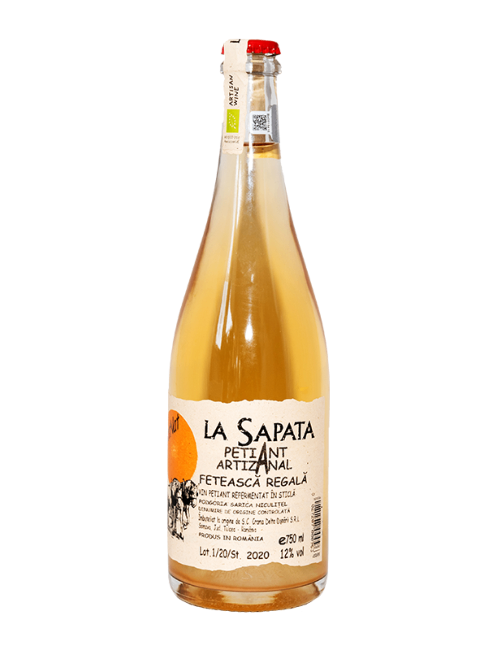 Crama Delta Dunarii La Sapata Petillant Naturel Feteasca Regala Artisanal Organic White Wine 750ml