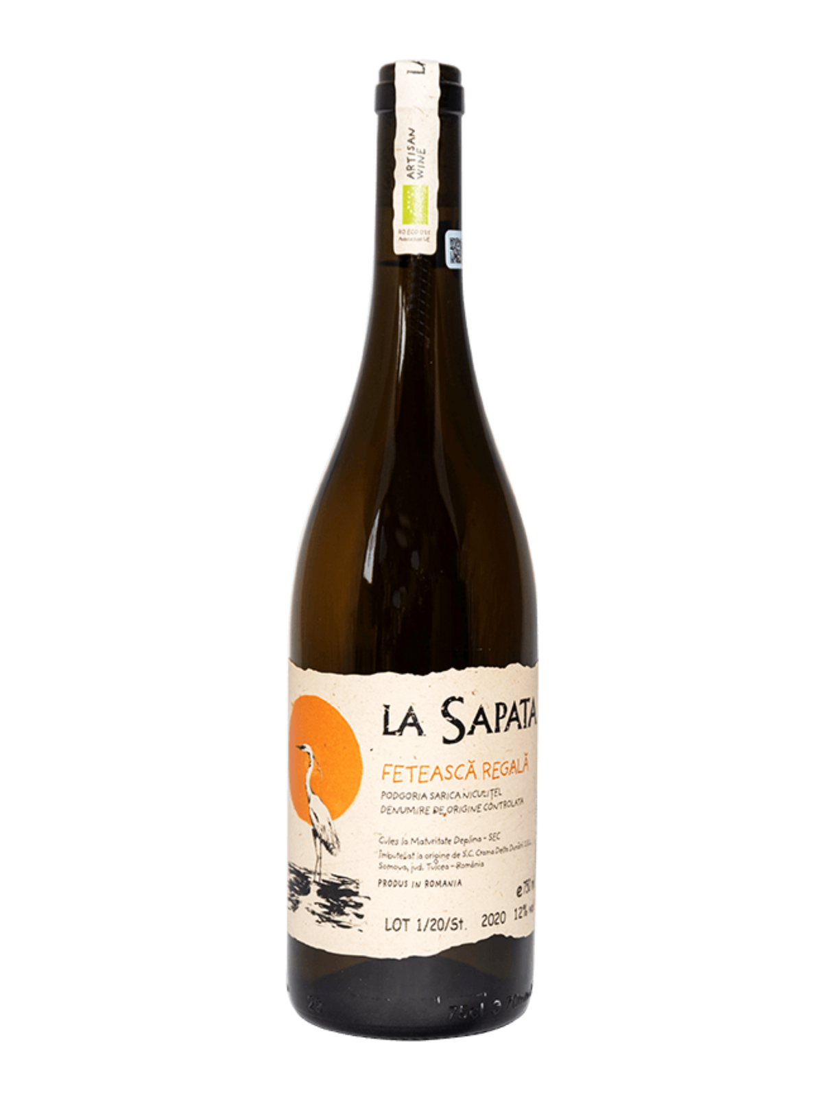 Crama Delta Dunarii La Sapata Feteasca Regala Artisanal Organic White Wine 750ml