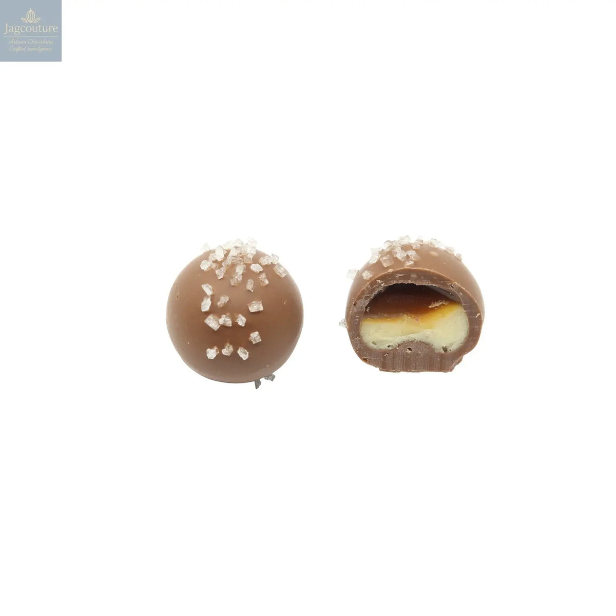 Crème brulee - milk chocolate enrobed crème brûlée cream with caramel 13g - Jag Couture Chocolates