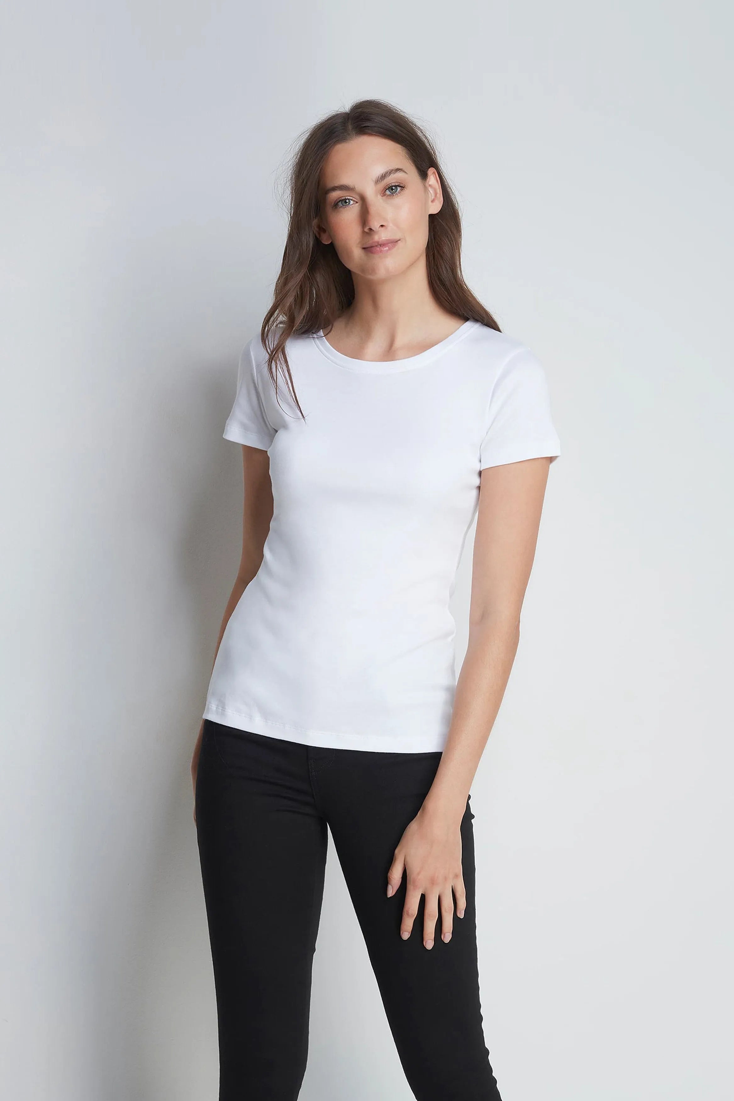Short Sleeve Crew Neck Cotton Modal Blend T-shirt