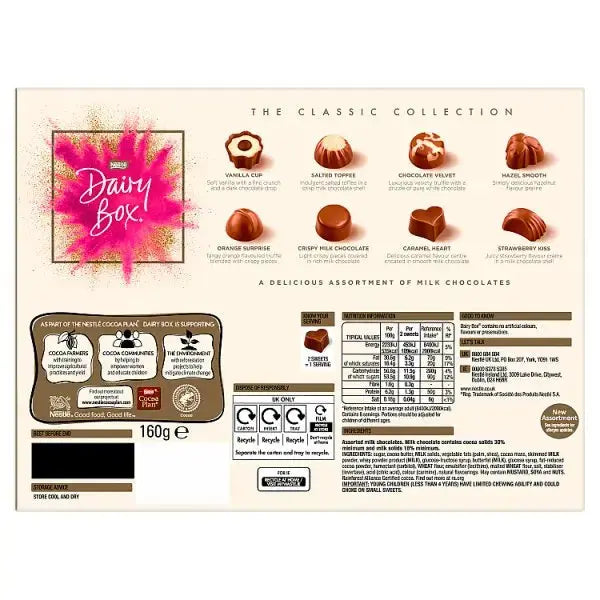 Dairy Box Milk Chocolate Box 160g (Case of 8)