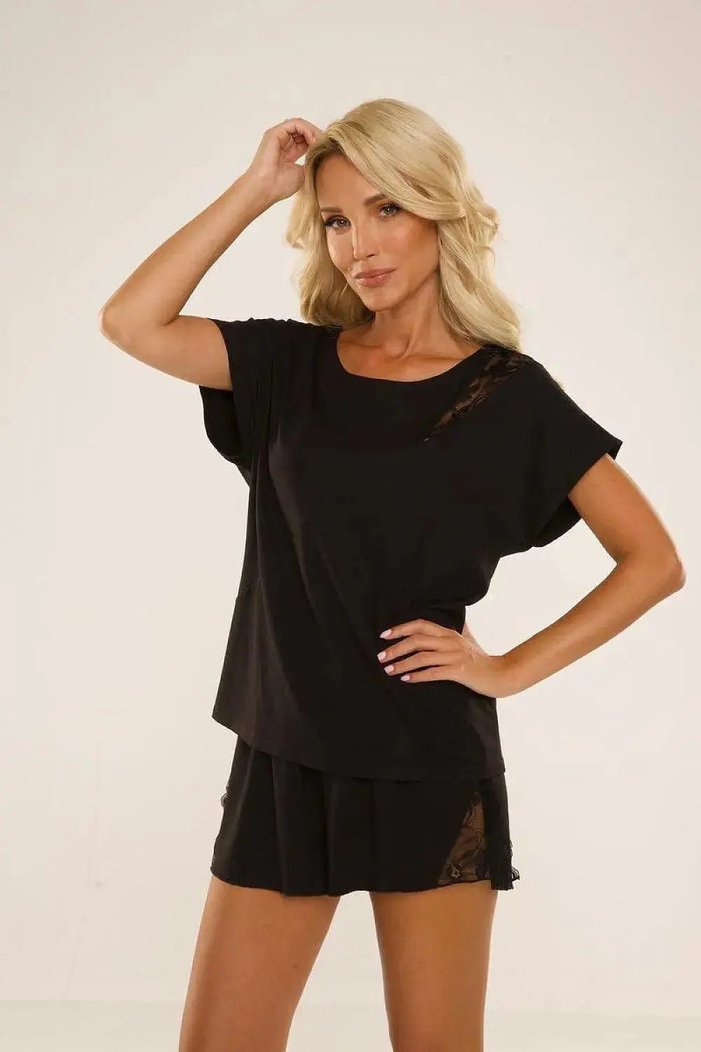 De Lafense loose-fitting t-shirt and shorts womens pajamas