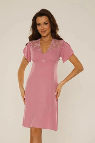 De Lafense short-sleeved viscose nightgown