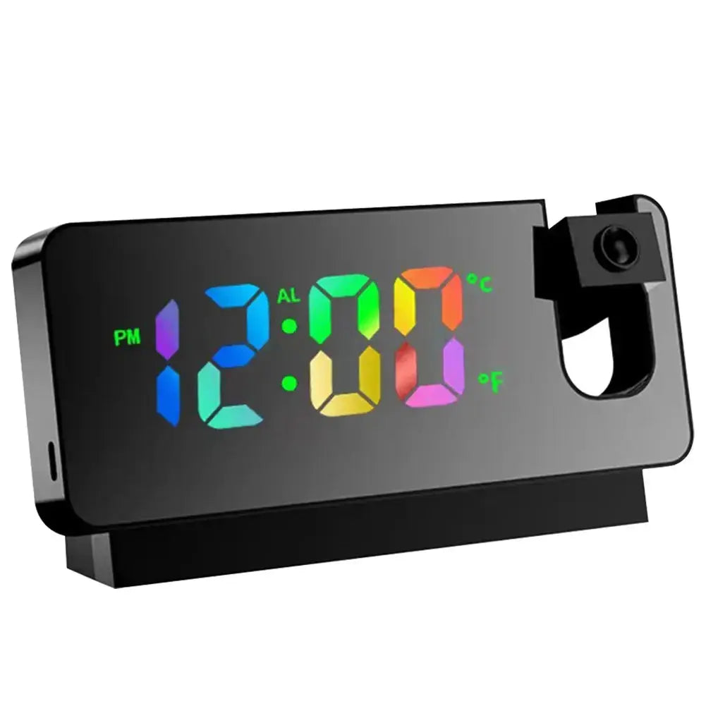 Digital Electronic Clock with Calendar&Temperature Projection Alarm Clock Multifunctional LED Display for Students Office Worker