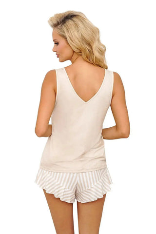 Donna soft sand color t-shirt and shorts womens pajamas