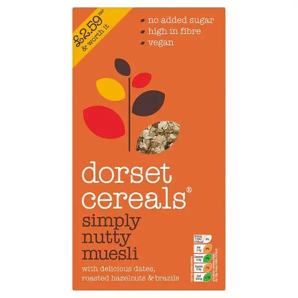 Dorset Cereals Simply Nutty Muesli No Added Sugar Breakfast Cereal 410g (Case of 5)
