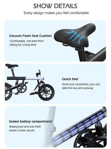 Electric Bike 36V 8Ah Battery 350 watts Motor 14 inch Folding Ebike Mankeel MZ-4