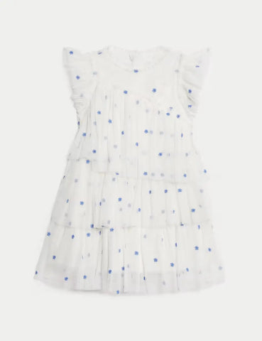 M&S Embroidered Tulle Dress (2-16 Yrs)