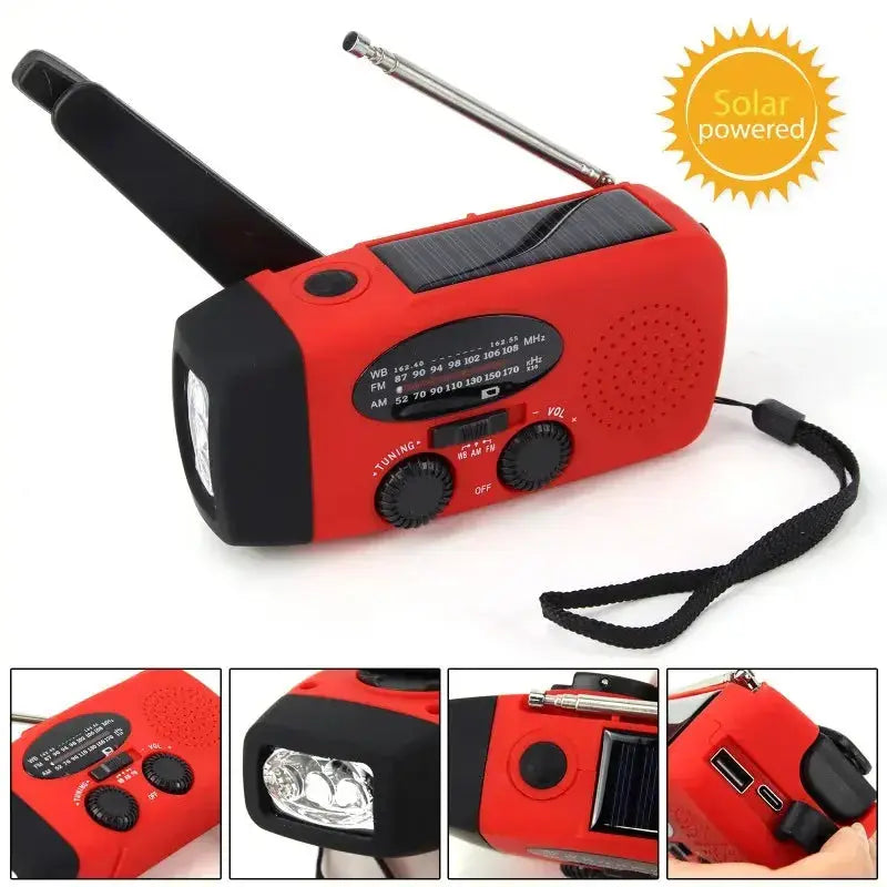 Emergency Hand Crank Radio with LED Flashlight
