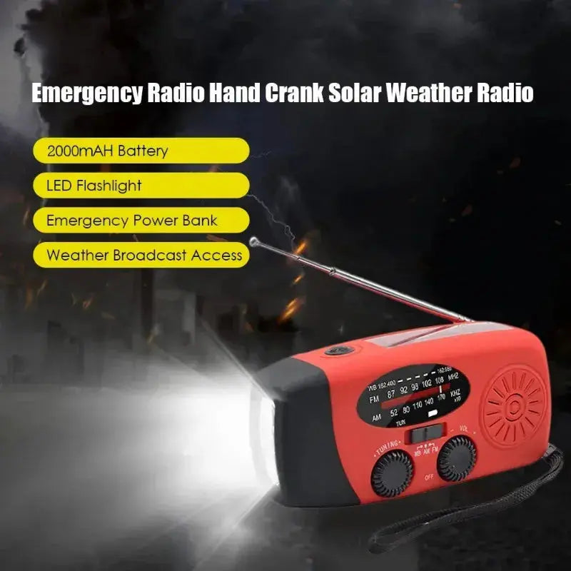 Emergency Hand Crank Radio with LED Flashlight