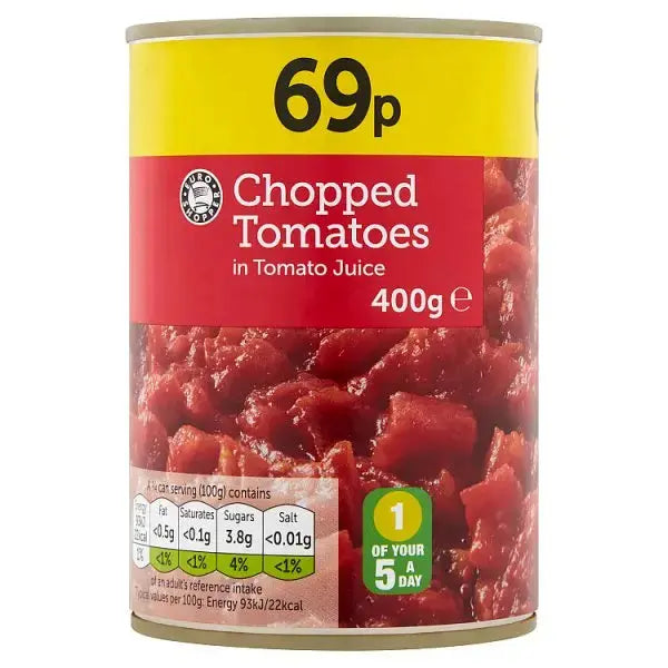 Euro Shopper Chopped Tomatoes in Tomato Juice 400g (Case of 12)