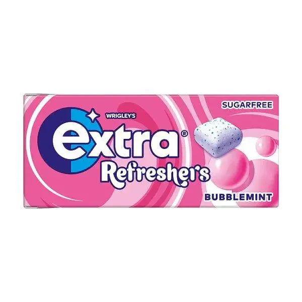 Extra Refreshers Bubblemint Sugarfree Chewing Gum Handy Box 7 Pieces (Case of 16)