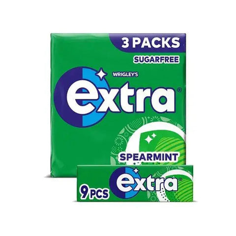Extra Spearmint Sugarfree Chewing Gum Multipack 3x9 Pieces (case of 20)