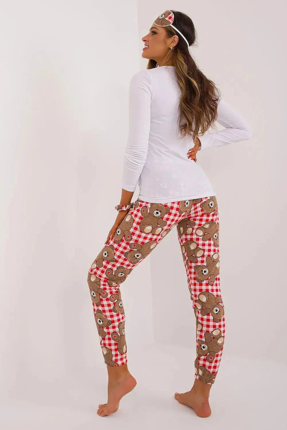 Factory Price blouse, pants, blindfold and hair elastic womens pajamas