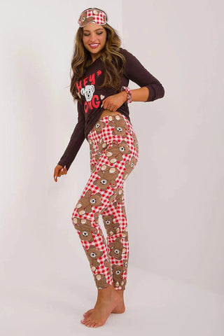 Factory Price blouse, pants, blindfold and hair elastic womens pajamas