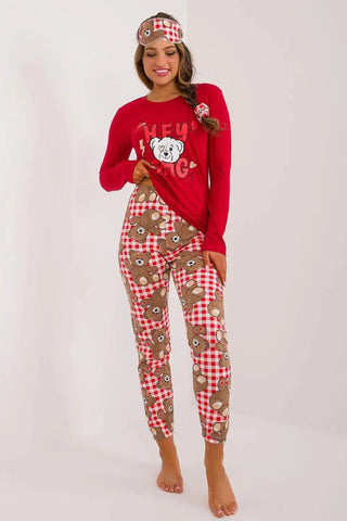Factory Price blouse, pants, blindfold and hair elastic womens pajamas