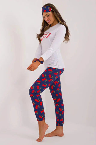 Factory Price blouse, pants, blindfold and hair elastic womens pajamas
