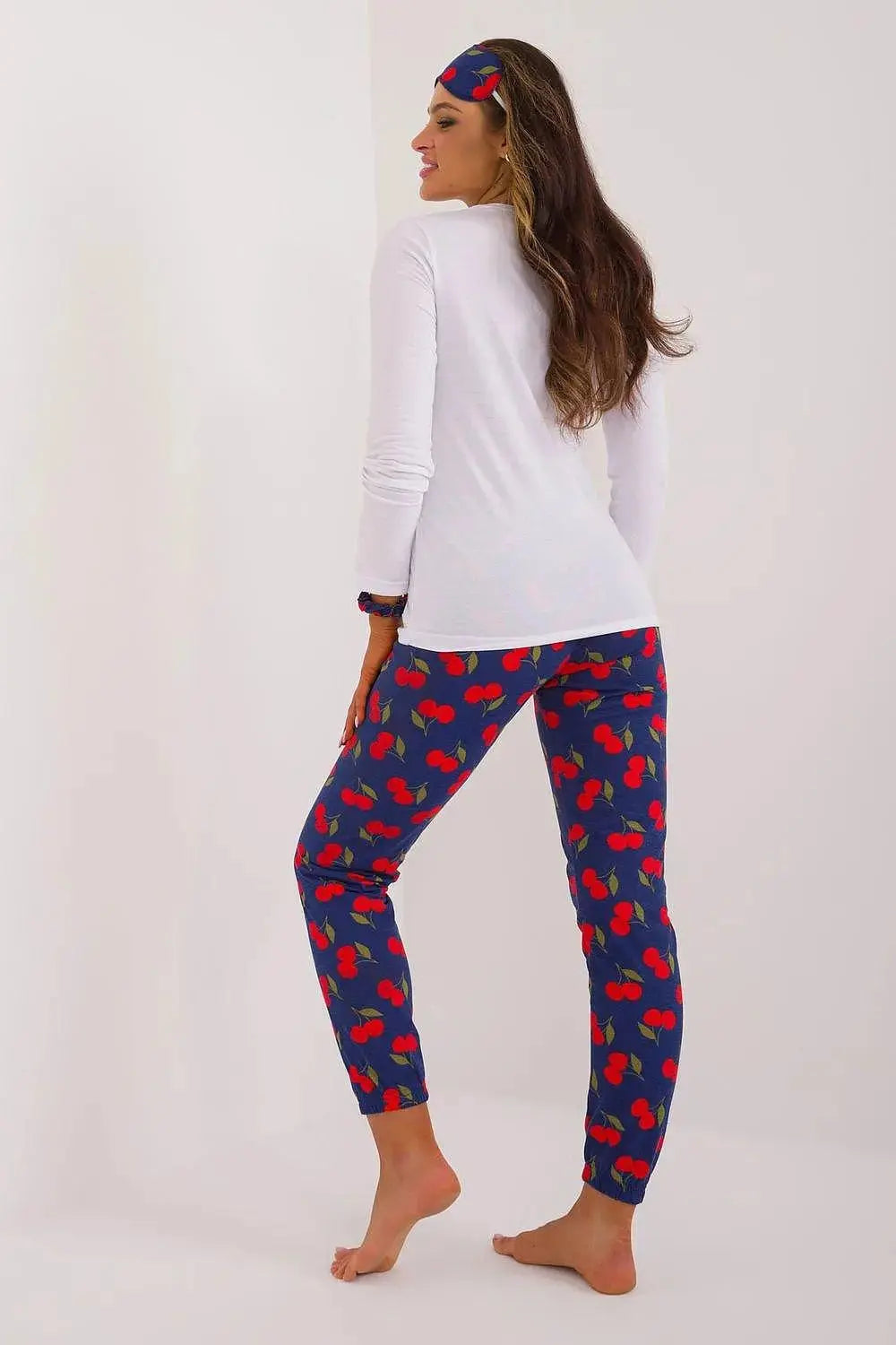 Factory Price blouse, pants, blindfold and hair elastic womens pajamas