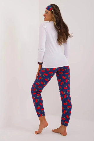Factory Price blouse, pants, blindfold and hair elastic womens pajamas