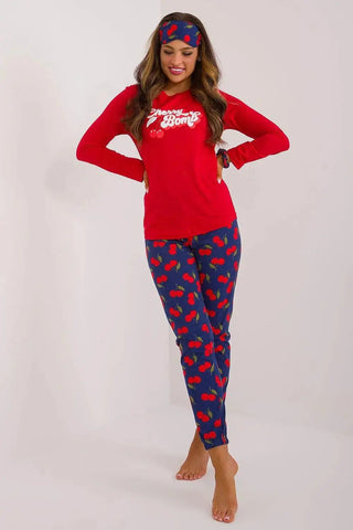 Factory Price blouse, pants, blindfold and hair elastic womens pajamas