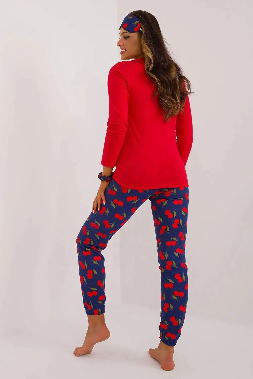 Factory Price blouse, pants, blindfold and hair elastic womens pajamas