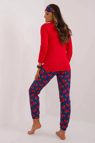 Factory Price blouse, pants, blindfold and hair elastic womens pajamas