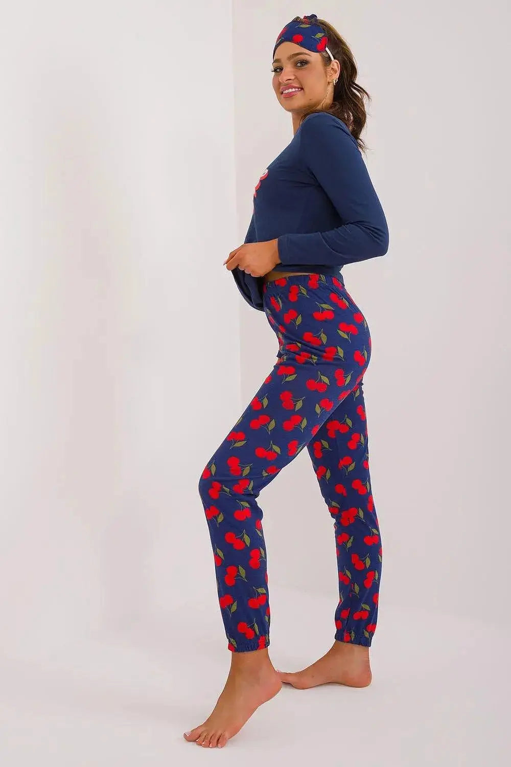 Factory Price blouse, pants, blindfold and hair elastic womens pajamas