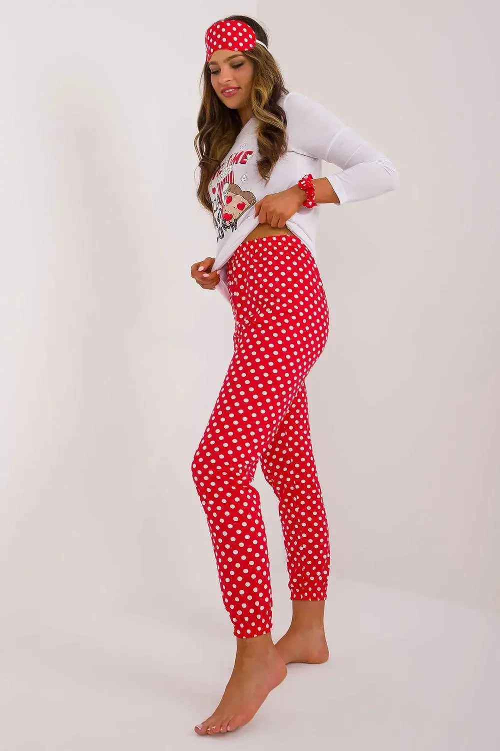 Factory Price blouse, pants, blindfold and hair elastic womens pajamas