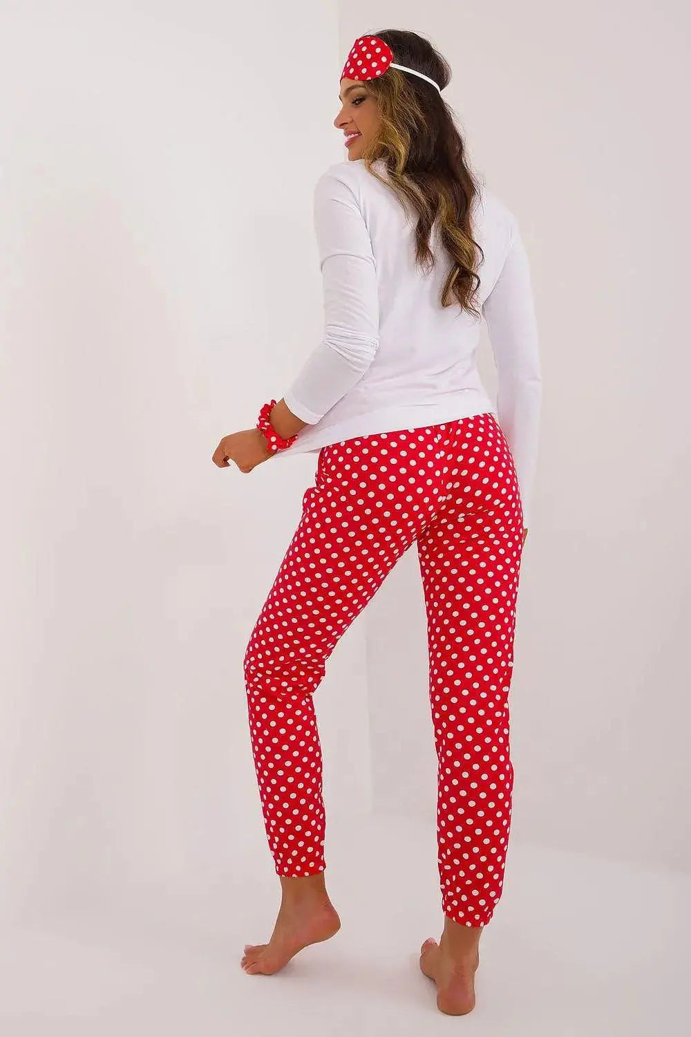 Factory Price blouse, pants, blindfold and hair elastic womens pajamas